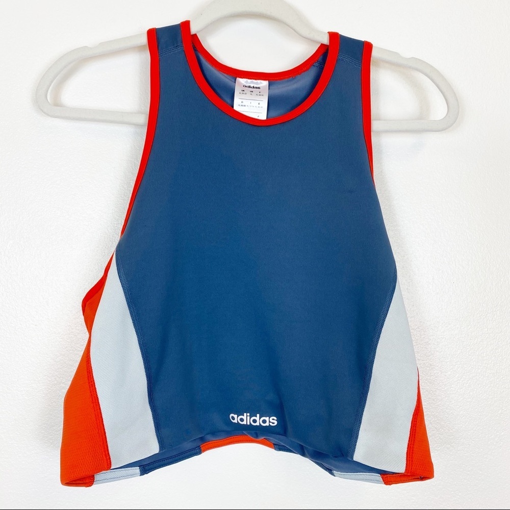 Addidas Cropped Tank Top Gray and Orange Size XL